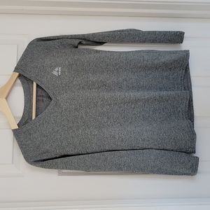 RBX Gray V Neck Long Sleeve Activewear Top Size Small